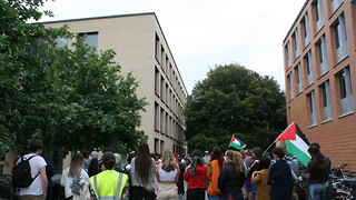 Pro-Palestine students rally on Sidgwick site