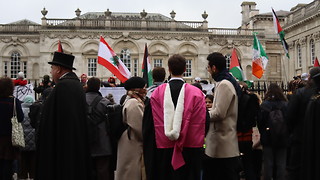 Pro Palestine protesters disrupt graduations outside Great St Mary's 