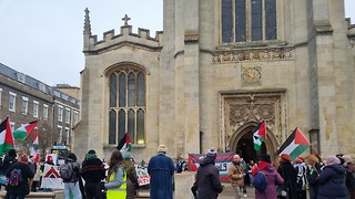 Protesters mark Gaza ceasefire in Market Square