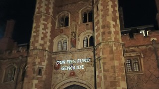 Palestine activists project slogans onto John’s