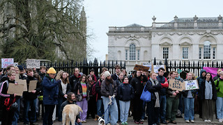 Supporters protest potential vet school closure