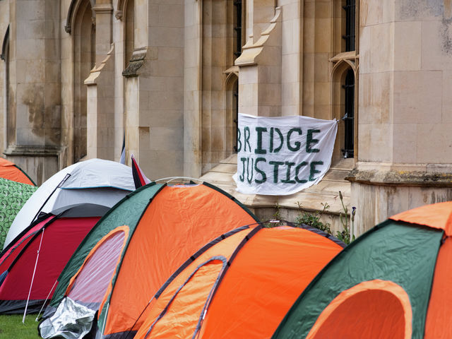 Cambridge students set up encampment calling for Israel divestment
