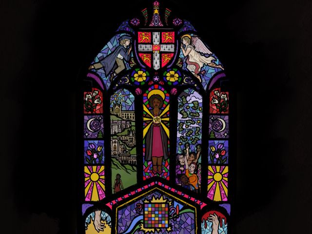 Stained glass and collegiate identity